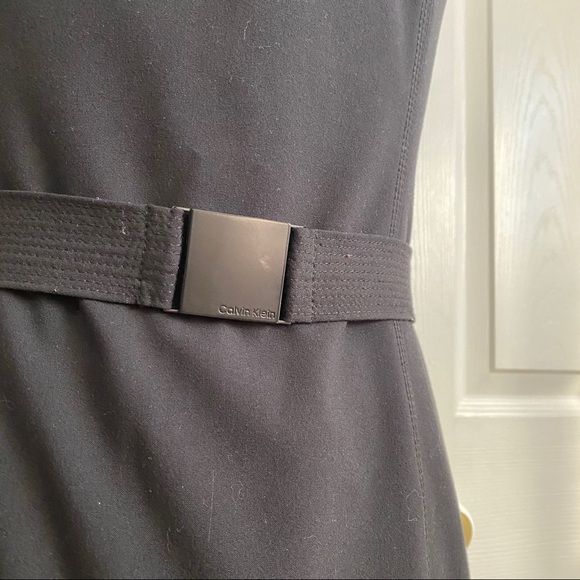 Calvin Klein Stretch Black Dress with Belt - Picture 3 of 9